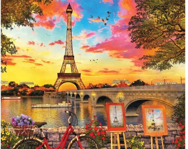 Ricamo con diamanti (diamond painting) panorama di Parigi – Torre Eiffel 40 × 30 cm - 1 pezzo