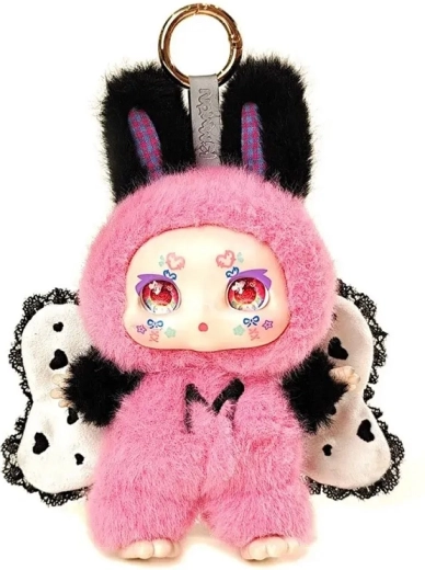Peluche morbido e dettagli in vinile