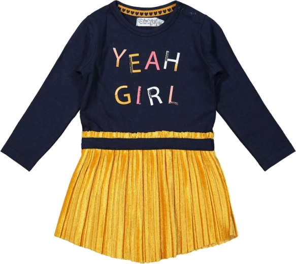 Dirkje abito da bambina blu-giallo