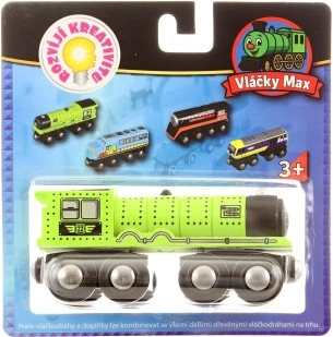 Locomotiva a vapore in legno verde Maxim
