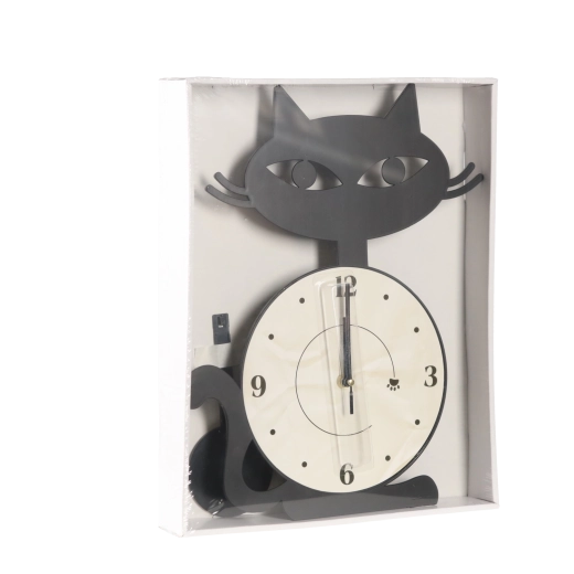 Orologio da parete a forma di gatto con pendolo