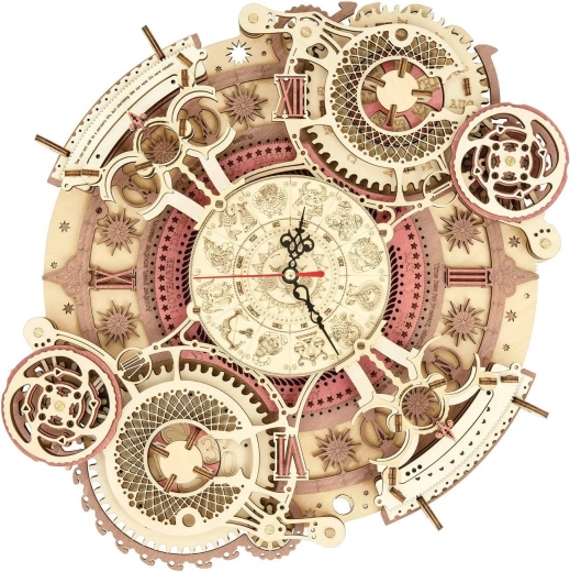 Puzzle Meccanico in Legno 3D con Orologio e Calendario