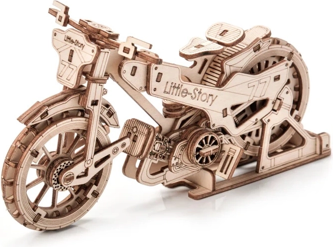 Modello dettagliato di motocicletta in legno