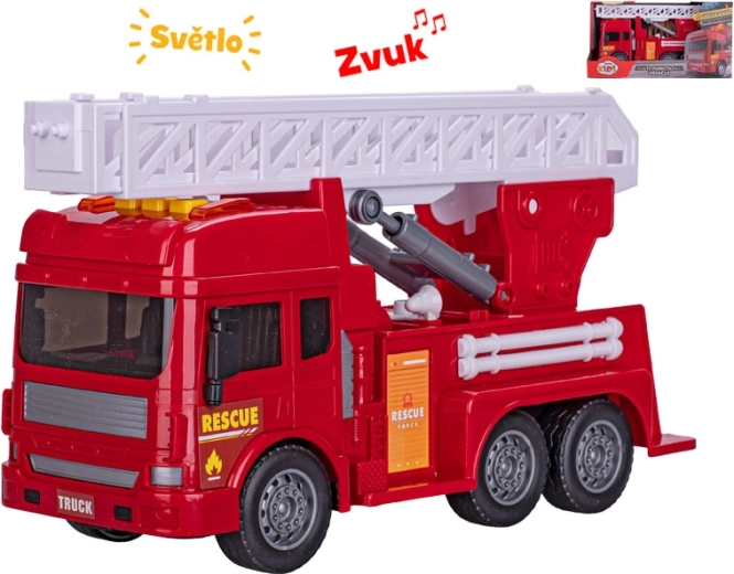 Camion dei pompieri con scala estensibile con luci e suoni 28 cm