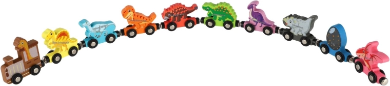 Dinosauri colorati su rotelle