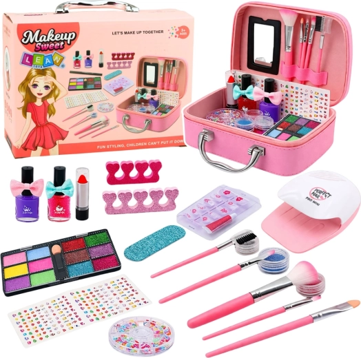 Beauty case per bambine con set per unghie e asciuga-unghie