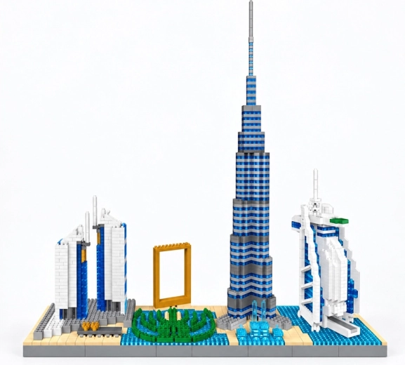 I famosi simboli di Dubai in un unico modello