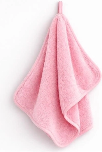 Asciugamano per bambini in spugna con passante 40 × 30 cm, rosa