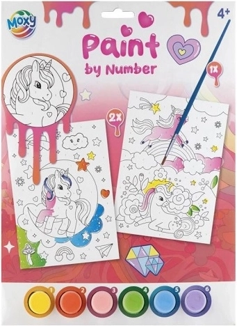 Dipingi con i numeri A4 unicorno