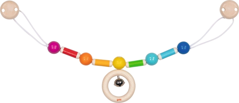 Catena per passeggino arcobaleno con clip - 1 pezzo