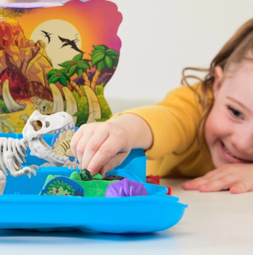 Scavi di dinosauri e allestimento della scena