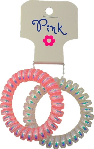 Elastici per capelli PINK rosa e perlati (2 pz)