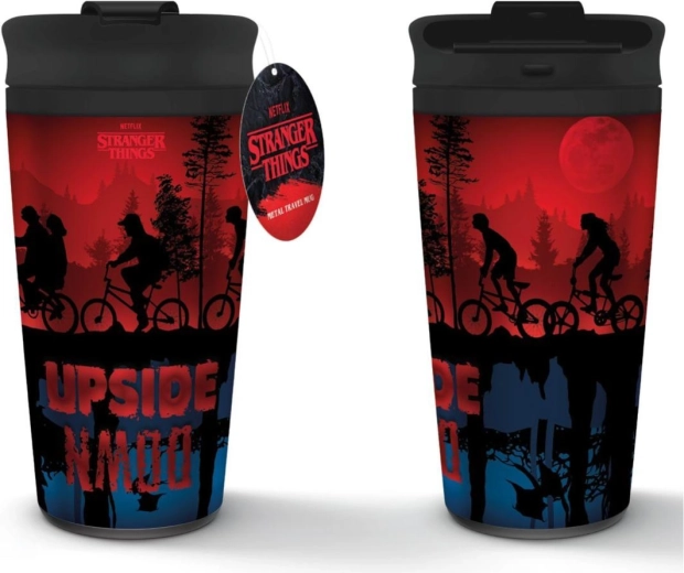 Tazza da viaggio in plastica Stranger Things 4 con coperchio