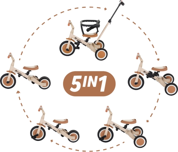 Triciclo multifunzione 5 in 1 Petite&Mars Turbo Desert Sand