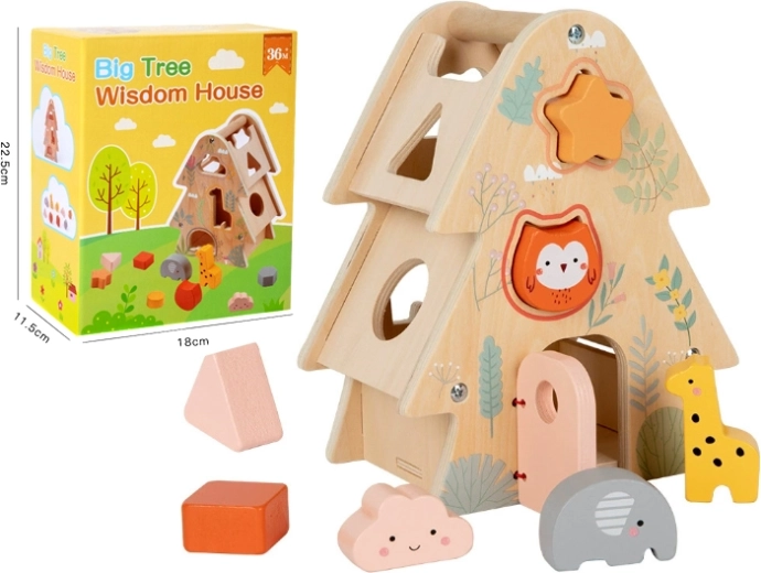 Puzzle educativo in legno a forma di albero – forme colorate per bambini dai 2 anni