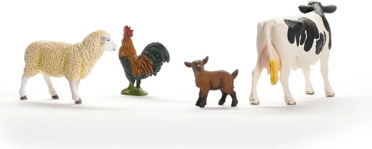 4 animali della fattoria preferiti in un unico set