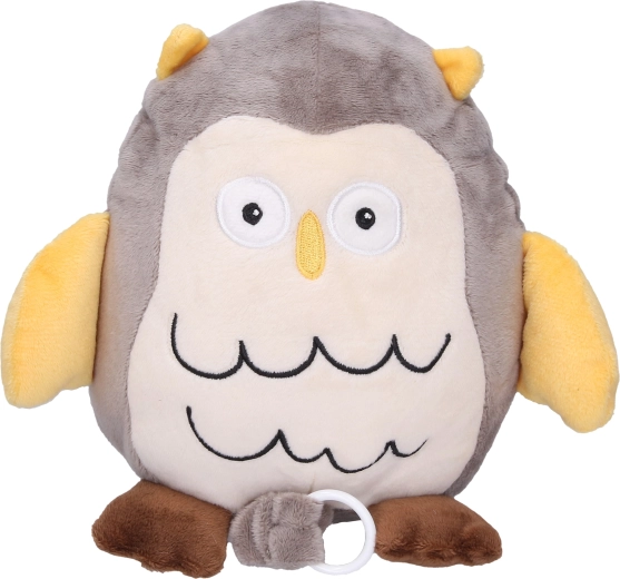 Gufo di peluche a carica con ninna nanna, 19 cm