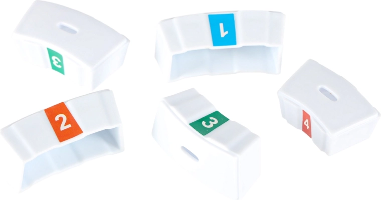 Pezzi numerati e colorati