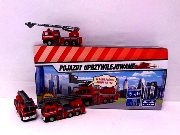Camion dei pompieri con suoni e scala estensibile 14 cm