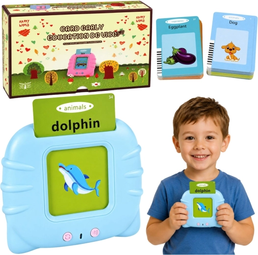 Lettore interattivo di schede didattiche per l’apprendimento dell’inglese per bambini, blu