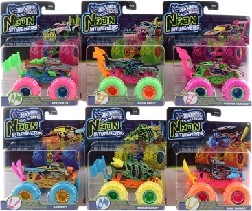 Hot Wheels Monster Trucks neon smashers - 1 pezzo