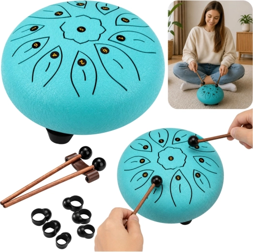 Tamburo a lingua in acciaio da 11 note per meditazione, yoga e musicoterapia