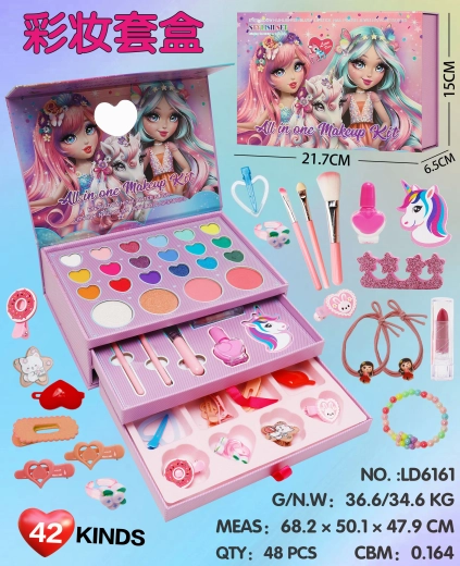 Portagioie con cosmetici per bambini a tema principesse