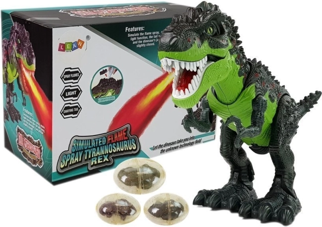 Dinosauro interattivo T‑Rex a batterie – depone uova ed emette vapore, verde