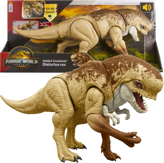 Figura di dinosauro outlet Jurassic World La rinascita Attacco pericoloso Distortus Rex 50 cm - confezione danneggiata