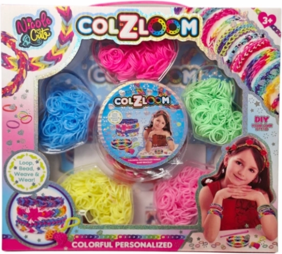 Kit creativo di elastici colorati per realizzare braccialetti