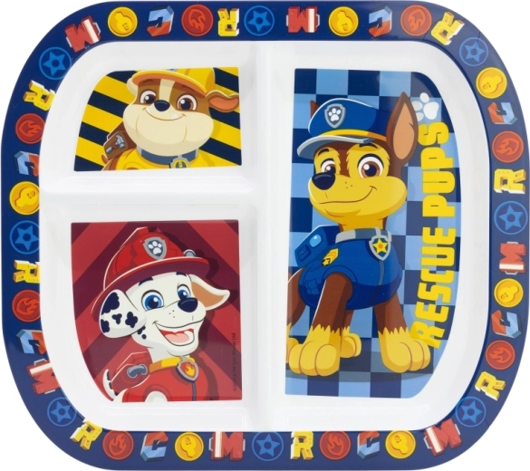 Piatto per bambini Paw Patrol con scomparti Boy Rescue Pups 22 cm