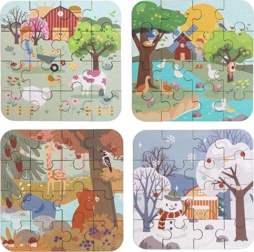 Quattro stagioni in illustrazioni per bambini