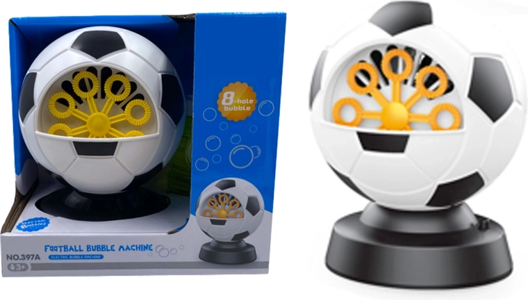 Macchina per bolle a forma di pallone da calcio con 8 fori