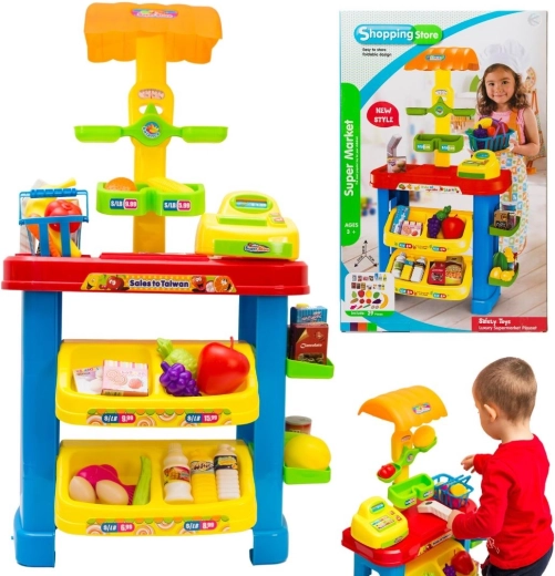 Supermercato domestico per bambini con cassa, scanner e bilancia - 1 pezzo