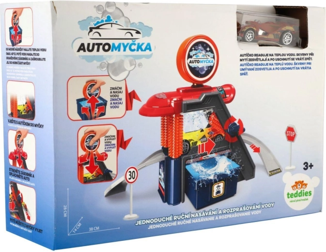 Autolavaggio con macchinina che cambia colore e accessori - 1 pezzo