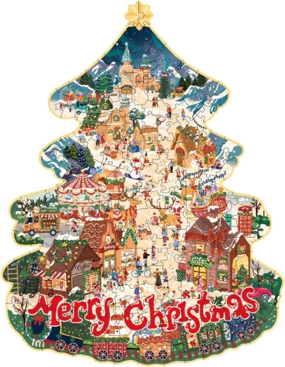 Puzzle in legno RoboTime Rowood Villaggio di Natale