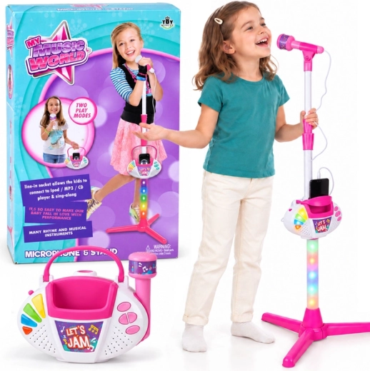 Microfono per bambini su supporto con pannello musicale