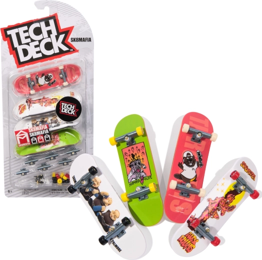 Set Tech Deck fingerboard: 4 mini skateboard da dita SK8MAFIA