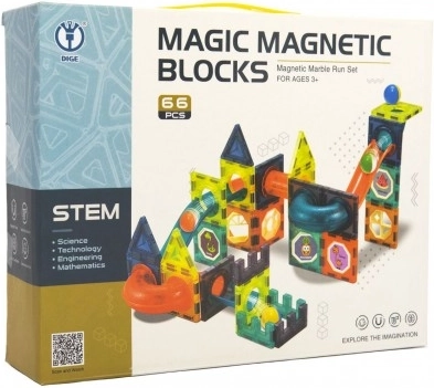 Pista a biglie magnetica – set di costruzione da 66 pezzi