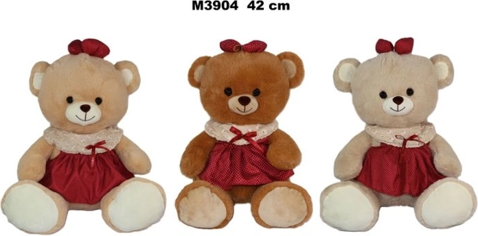 Orsetto di peluche con vestito 42 cm - 1 pezzo
