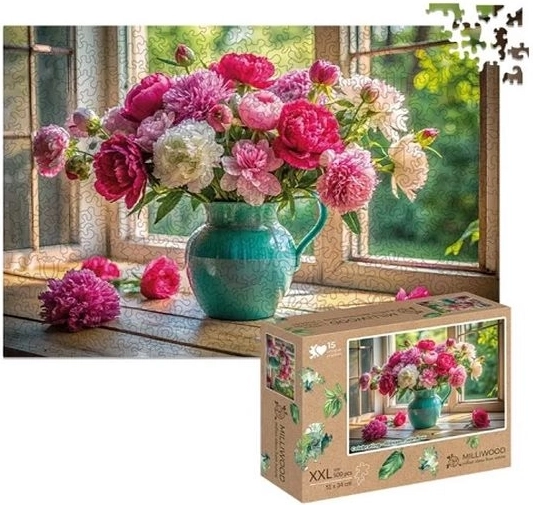 Puzzle in legno Milliwood XXL “Finestra fiorita” 500 pezzi