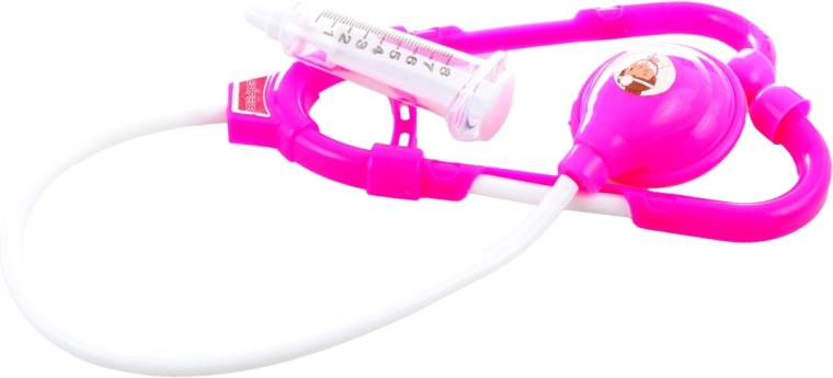 Gioco del dottore con stetoscopio e siringa