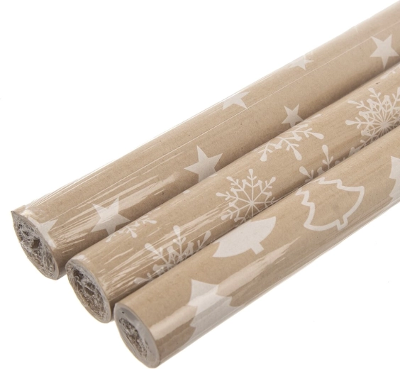 Carta da regalo kraft natalizia marrone 200 × 70 cm assortita