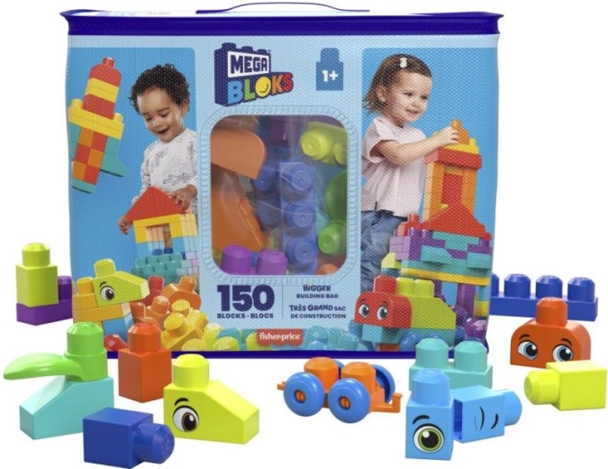Mega Bloks Sacco davvero grande di mattoncini - blu (150 pezzi)