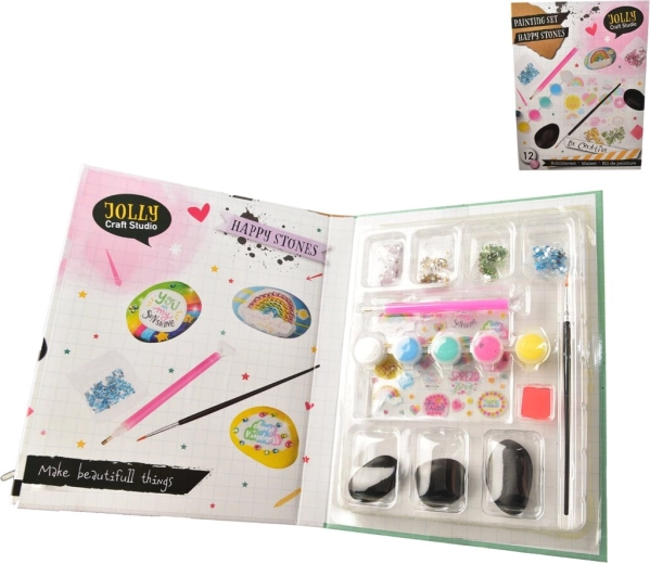 Set creativo per dipingere i sassi (14 pz)
