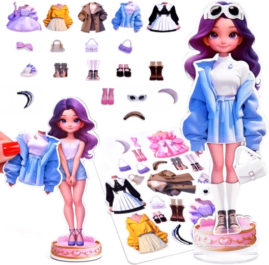 Set magnetico per vestire Bambola alla moda - 1 pezzo
