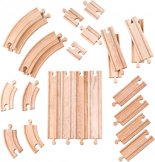 Set di Binari in Legno 24 Pezzi Bigjigs Rail