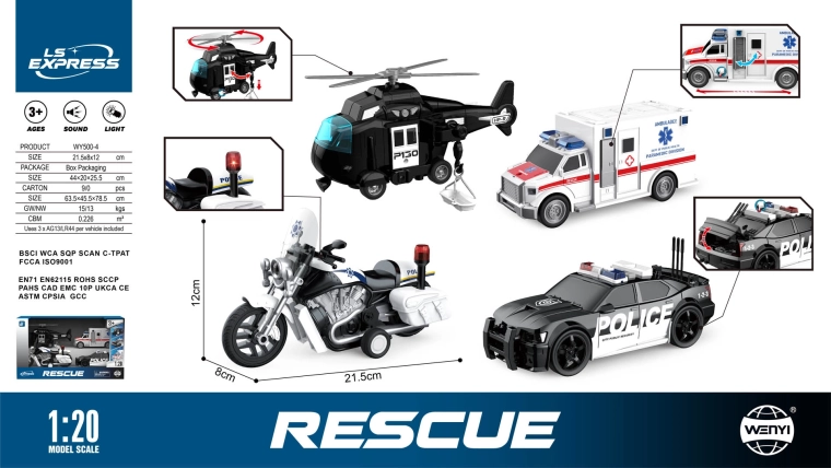 Set di veicoli della polizia e di soccorso