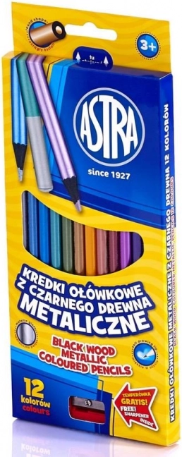 Astra matite colorate metalliche 12 pz con temperino