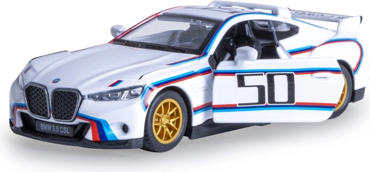 Modello in metallo BMW 3.0 CSL Batmobile in scala 1:42 bianco